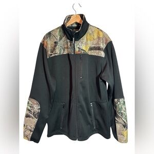 Roper Western Men's Jacket Black Camo Hunting Full Zip Fleece Sz Large
